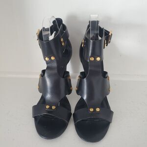 Tory Burch Black and Gold Heels